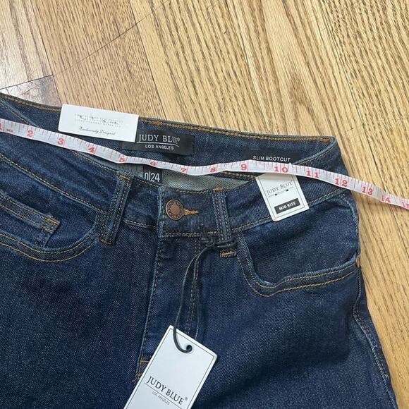 NWT JUDY BLUE MID-RISE  SLIM- BOOT JEANS 0/24 - Picture 5 of 10